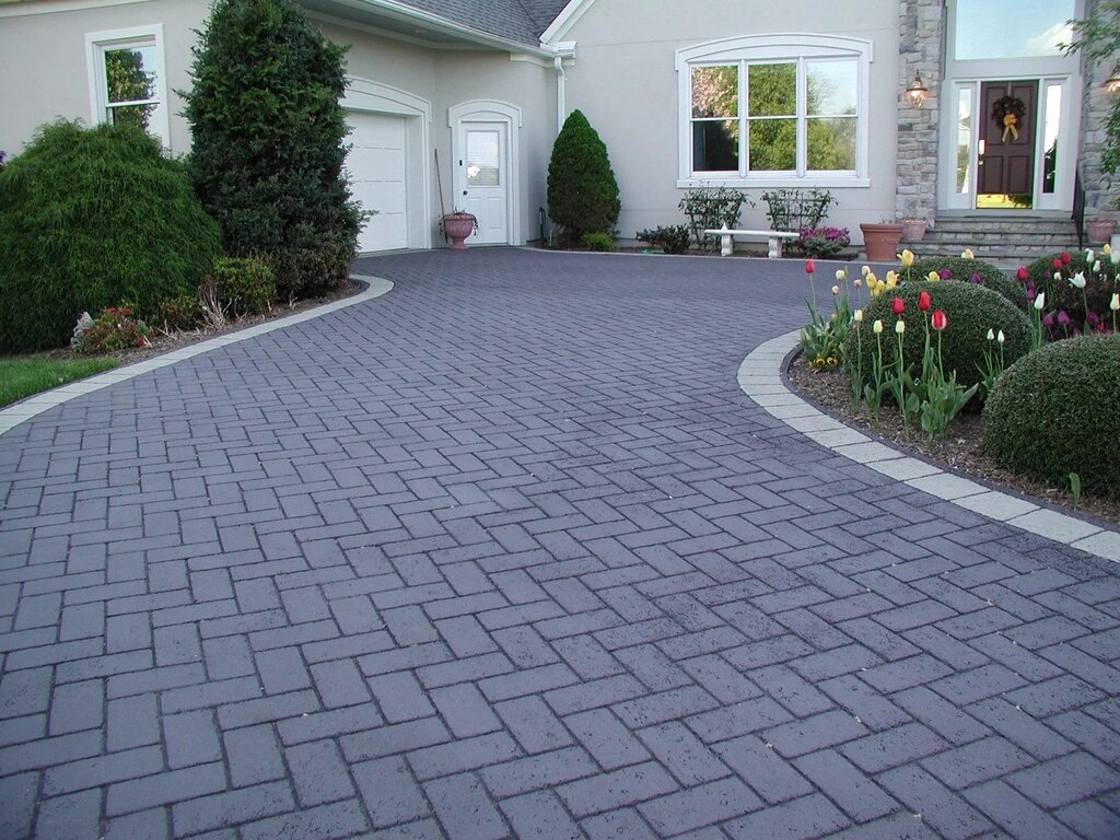 Gray tile in the yard