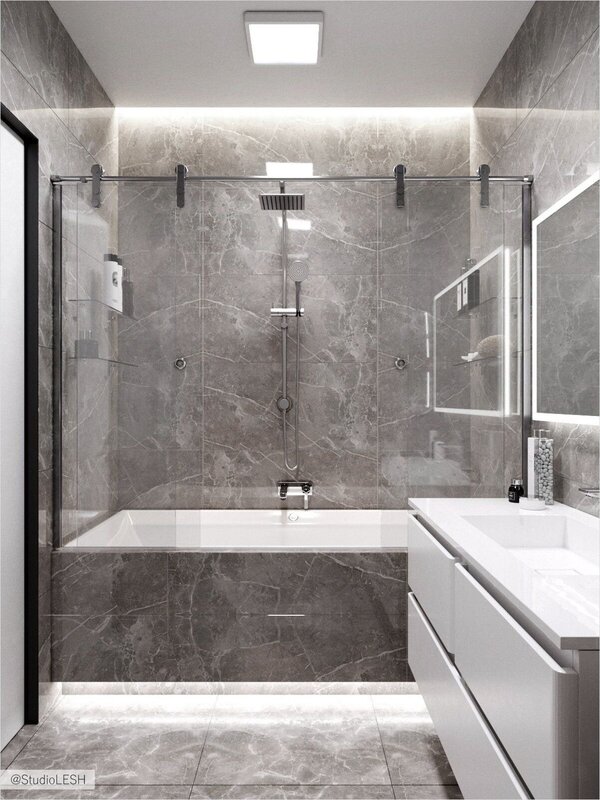 Gray bathroom