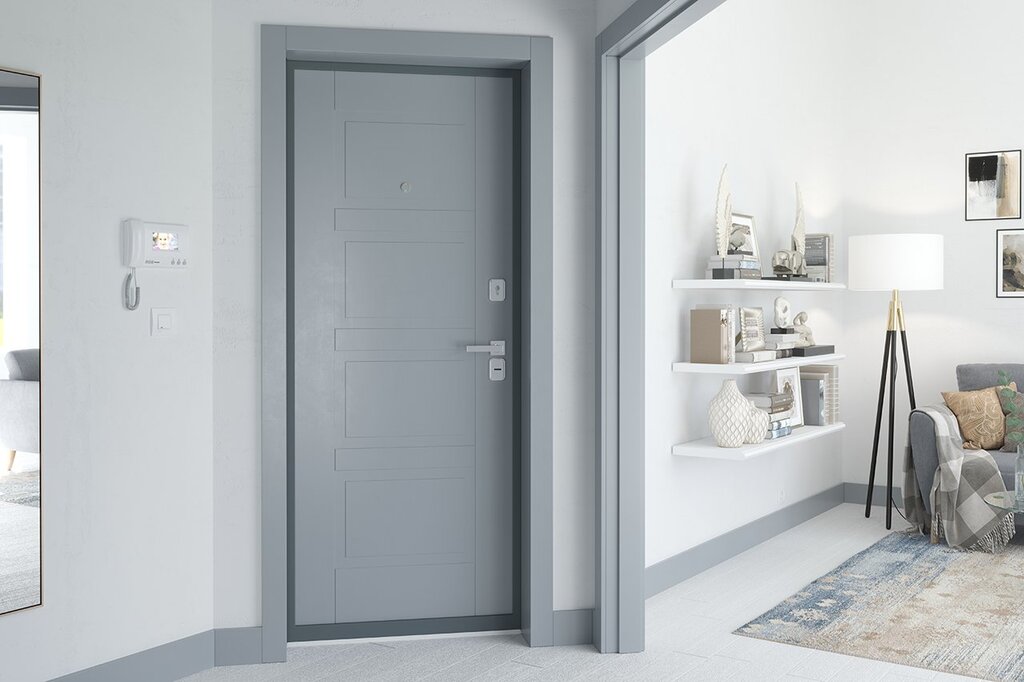 Gray doors in the apartment interior