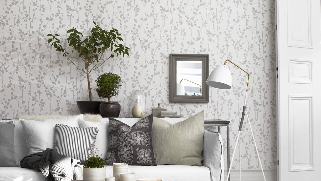 Gray wallpaper with a pattern