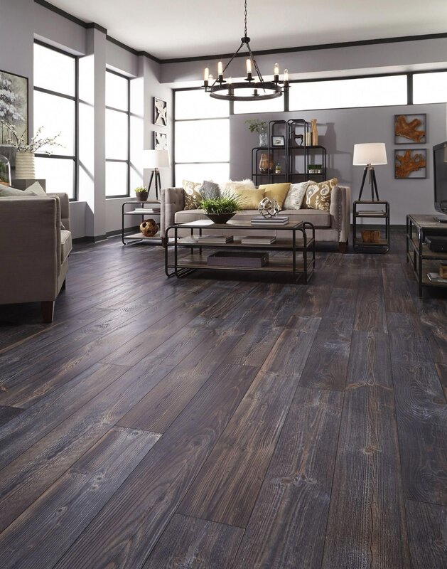 Gray walls wooden floor