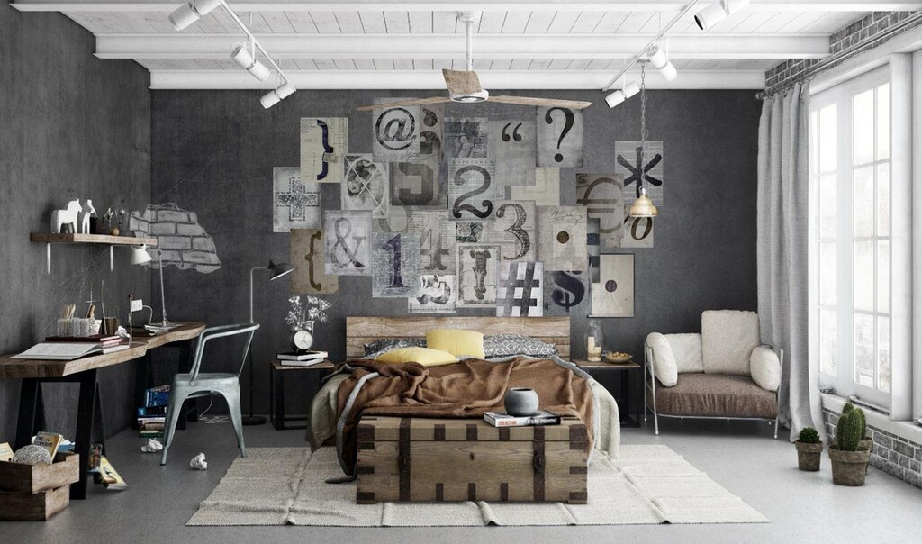 Gray loft walls