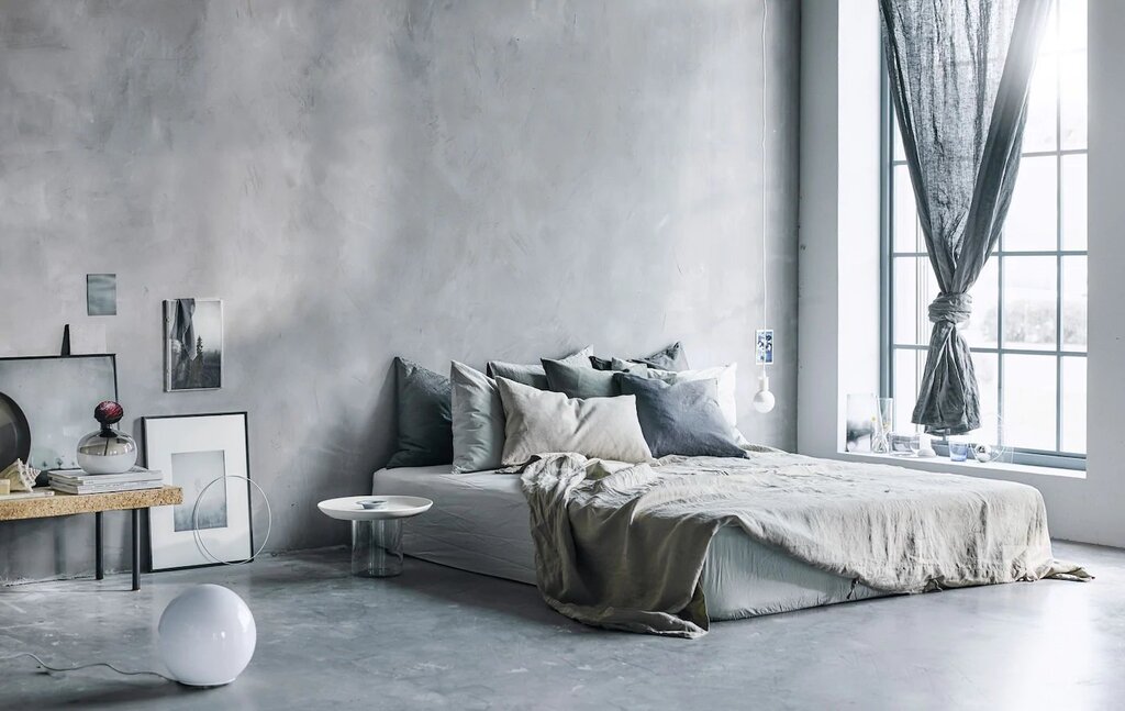 Gray walls resembling concrete