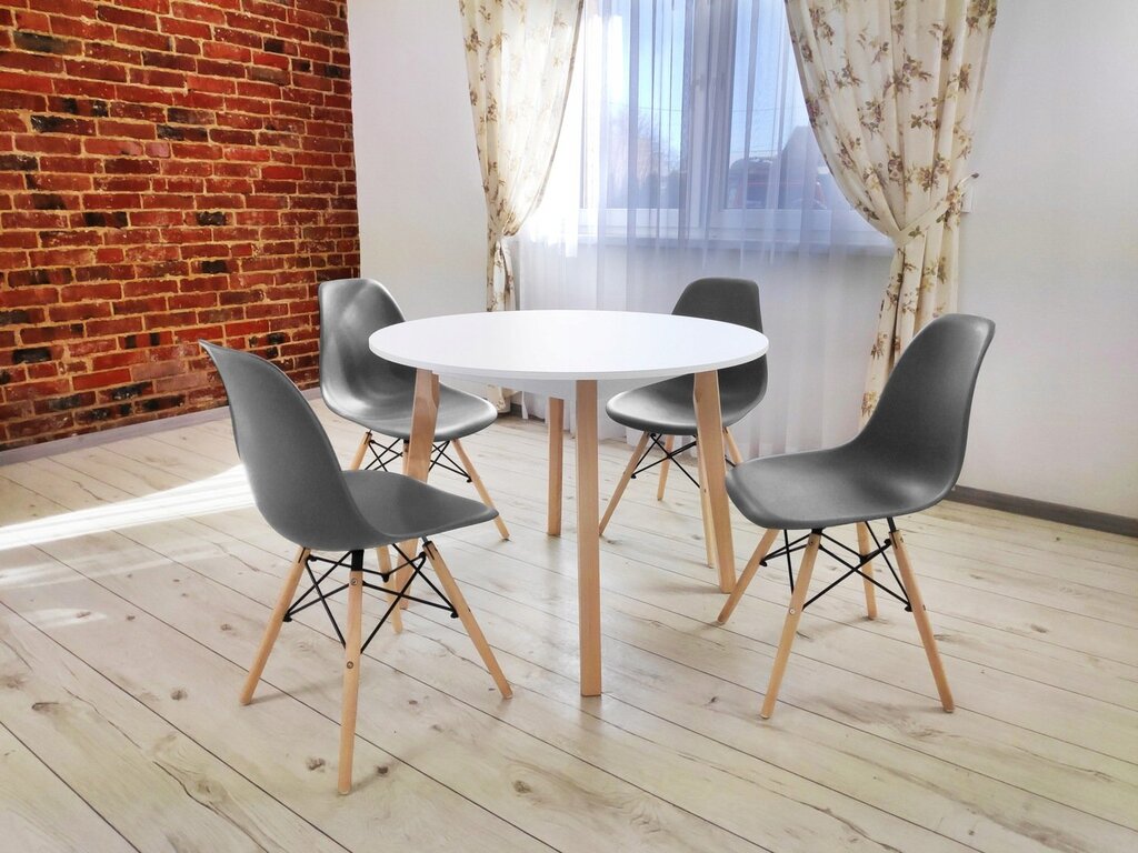 Gray chairs for the kitchen in the interior