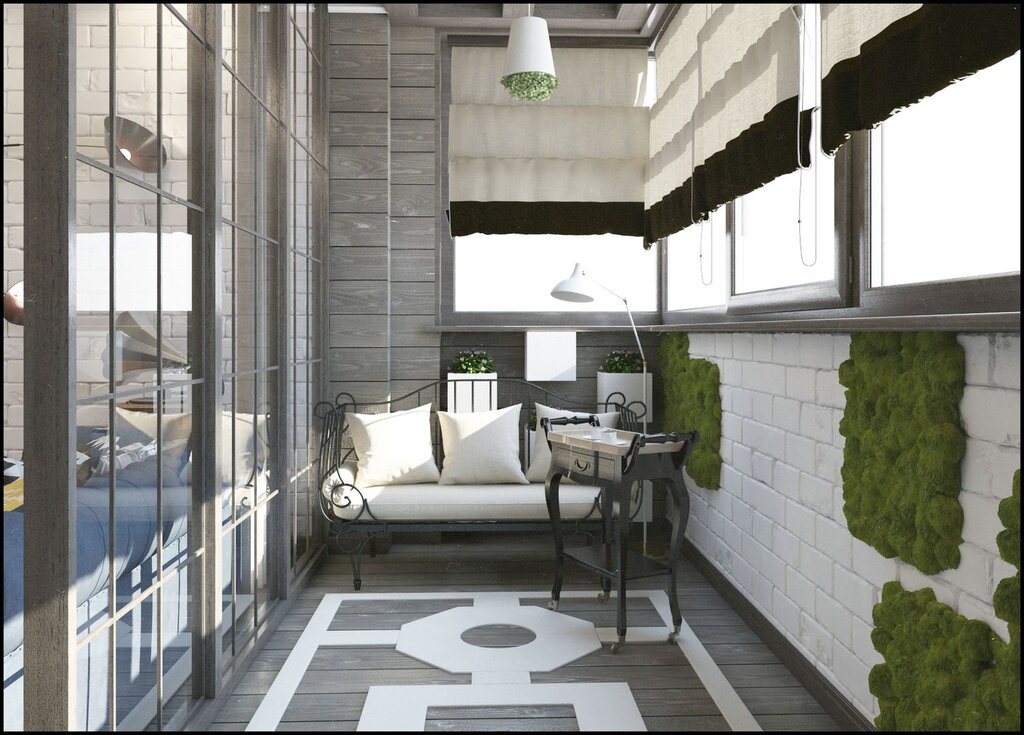 Gray loft balcony