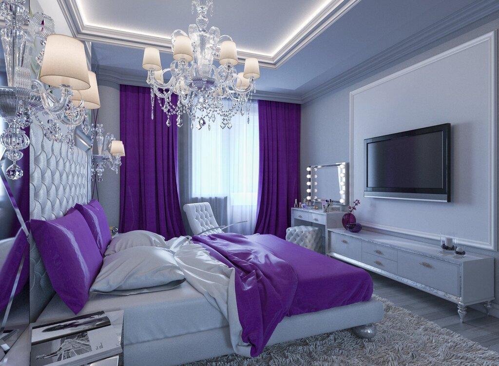 Gray and purple in the interior