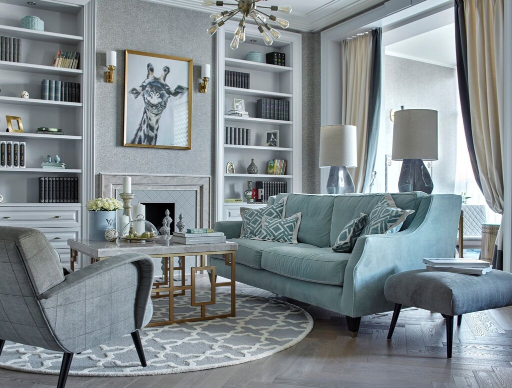 Gray living room interior