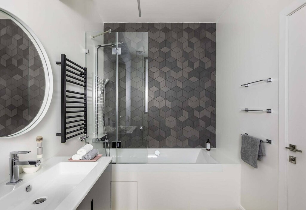 Gray bathroom interior