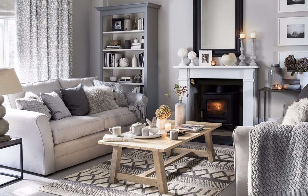 Gray fireplace