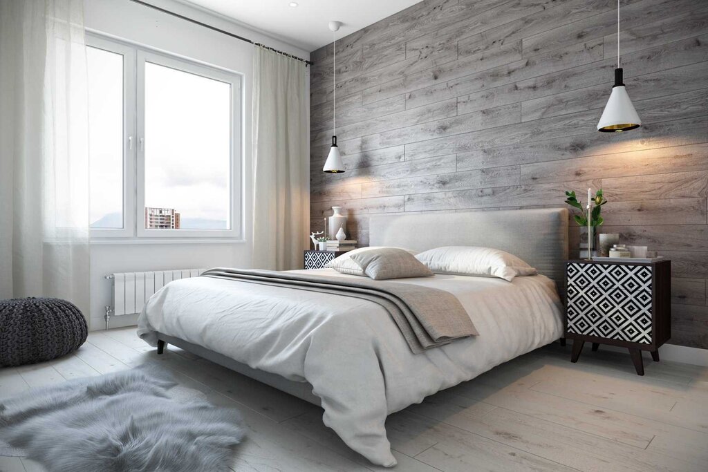 Gray laminate on the wall