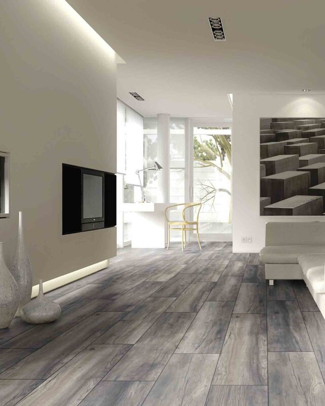 Gray laminate in the living room interior