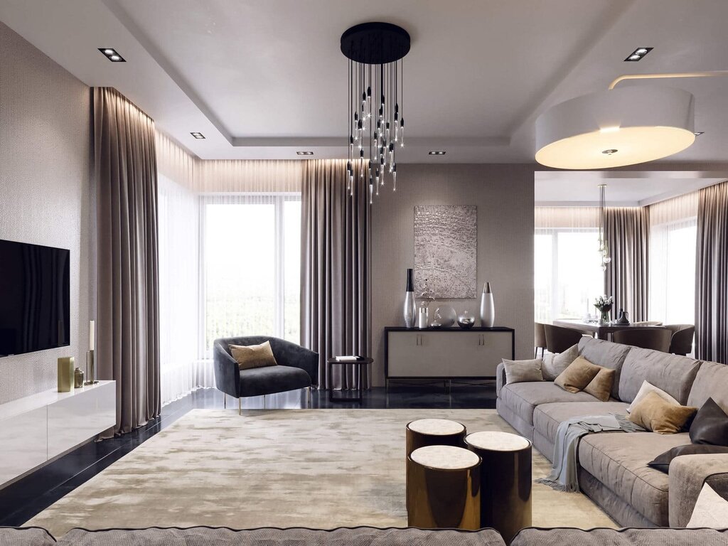 Gray-beige living room