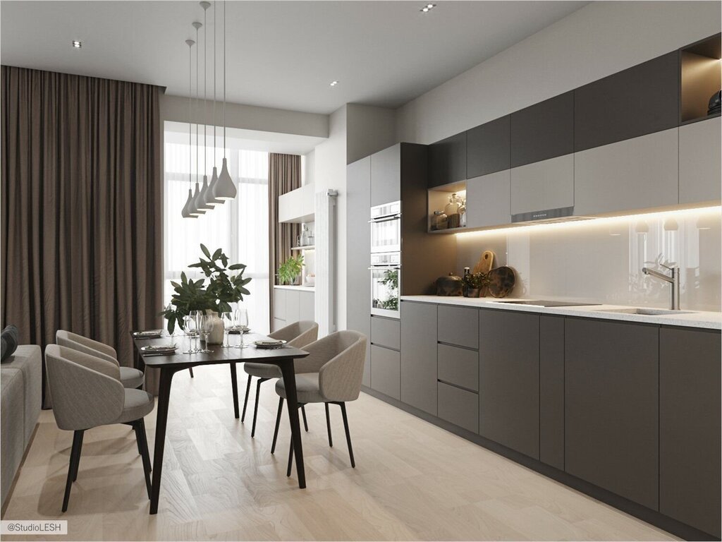 Gray-beige kitchen