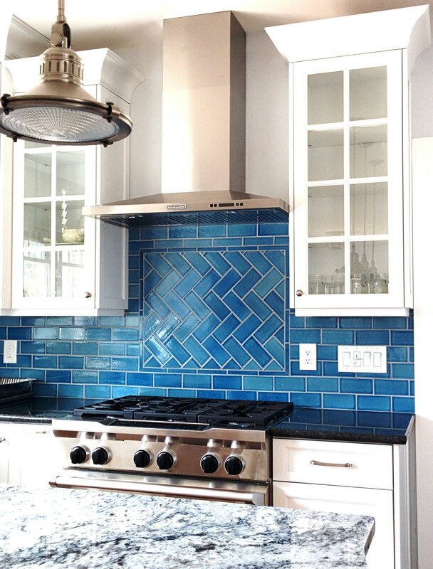 Gray-blue tile for the kitchen