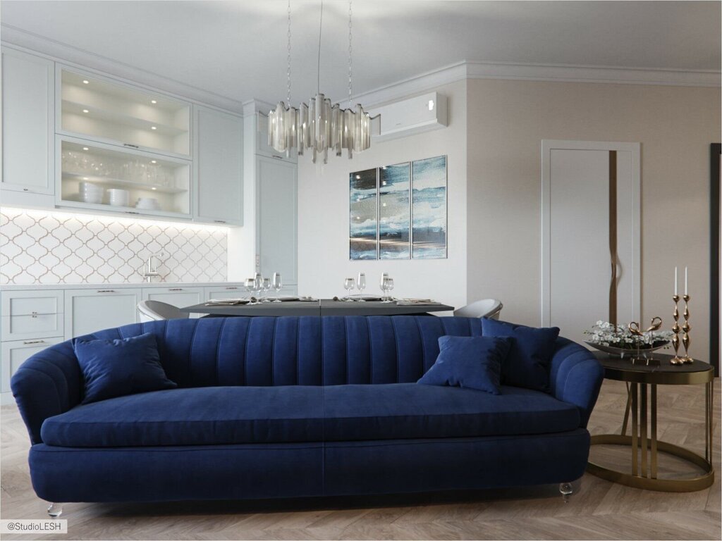 Gray-blue sofa