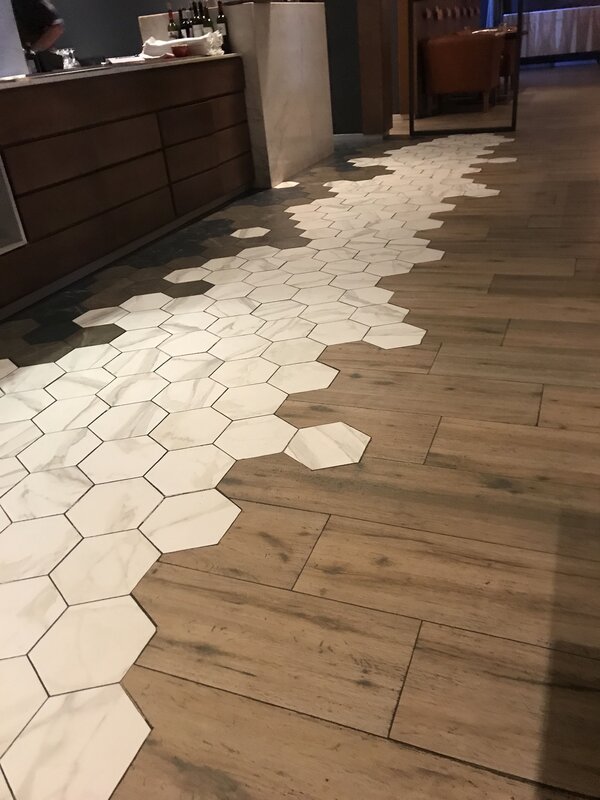 Hexagonal floor tile