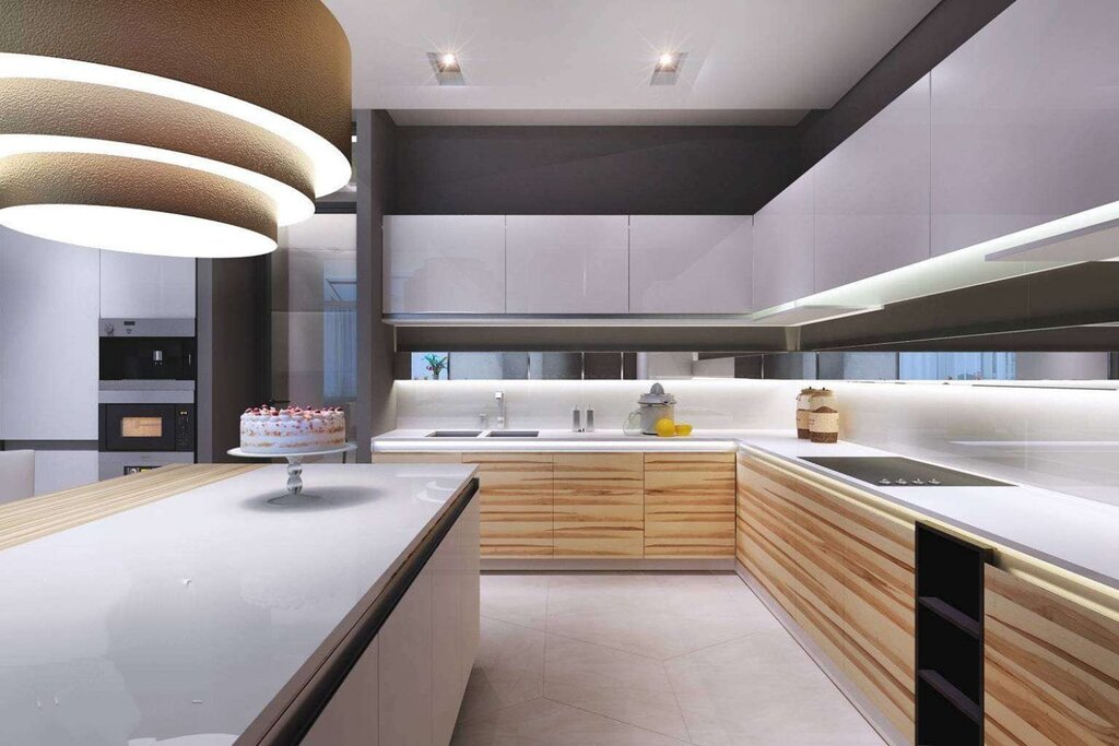 A luxurious kitchen in a modern style 14 фото