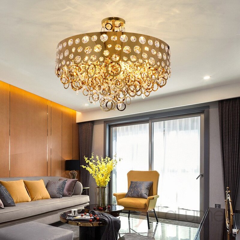 Luxurious chandeliers in the hall