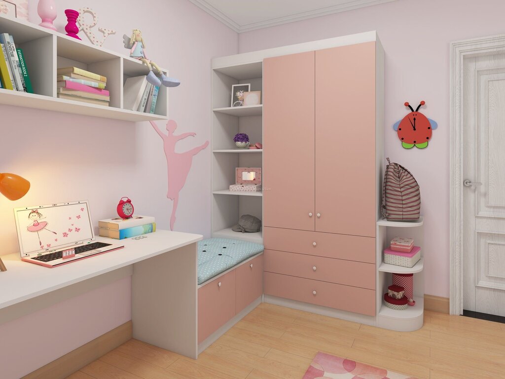 A wardrobe for a girl in the room