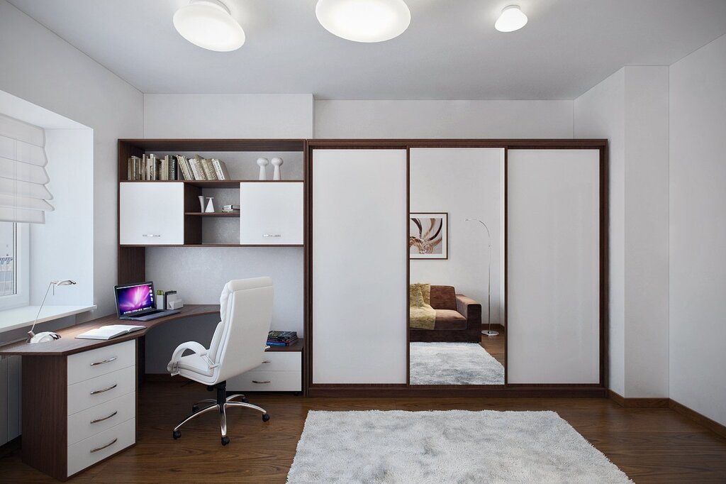 Wardrobe with a computer desk