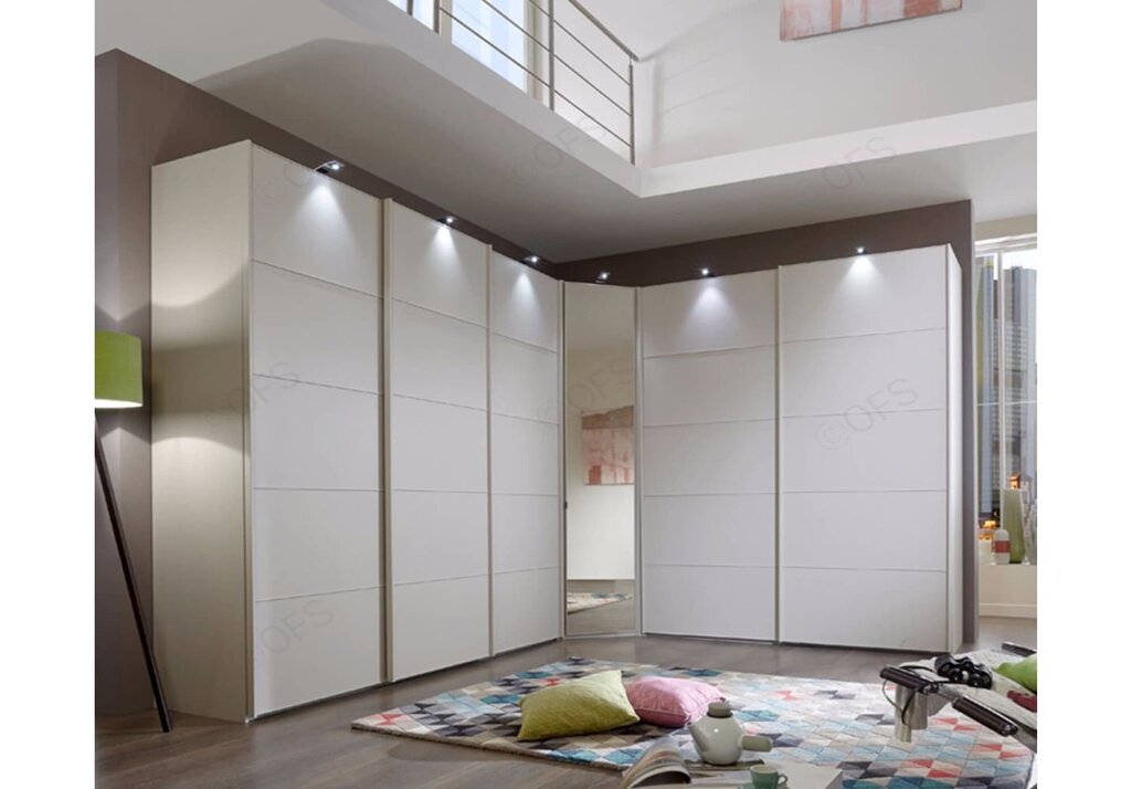 Sliding wardrobe with mirror for the living room