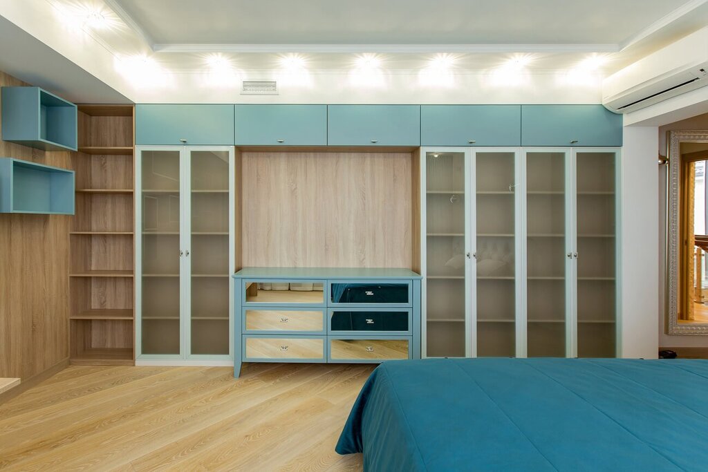 A wardrobe with a mezzanine for the bedroom