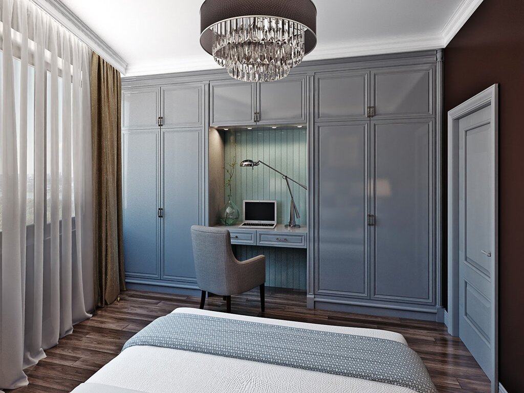 A wardrobe with lighting for the bedroom 45 фото