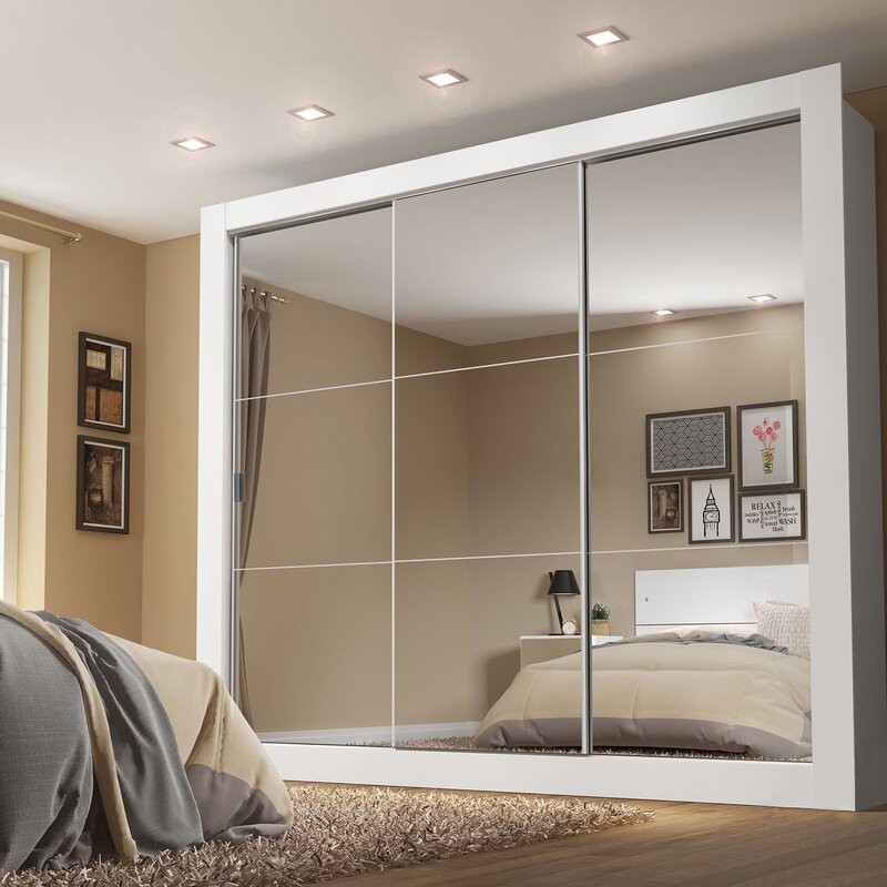 Wardrobe with mirrored doors