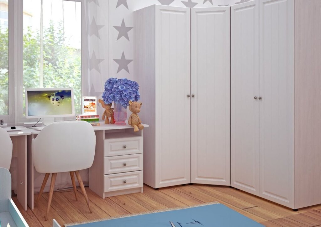 Wardrobe for the children's room, white 43 фото