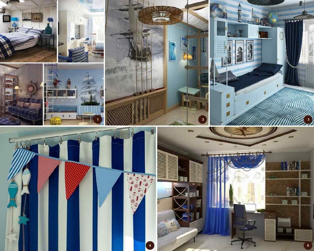 A wardrobe in a nautical style