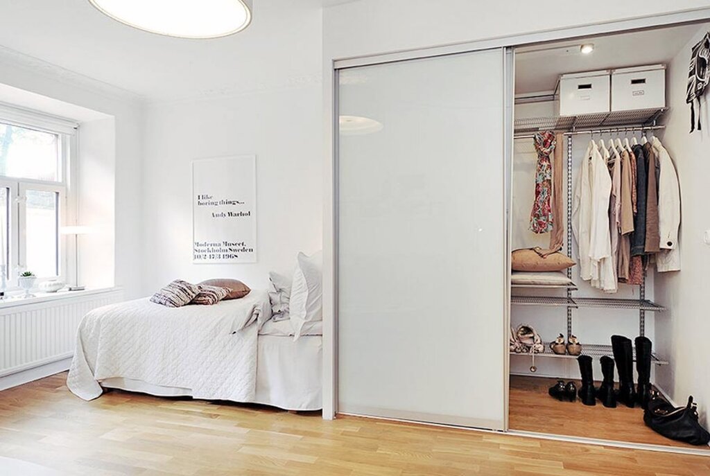 A wardrobe in a one-room apartment