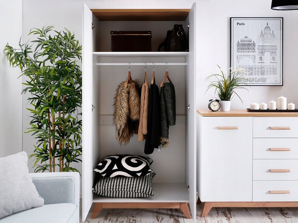 A wardrobe in Scandinavian style