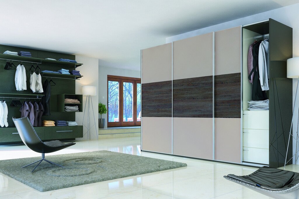 A wardrobe in a modern style