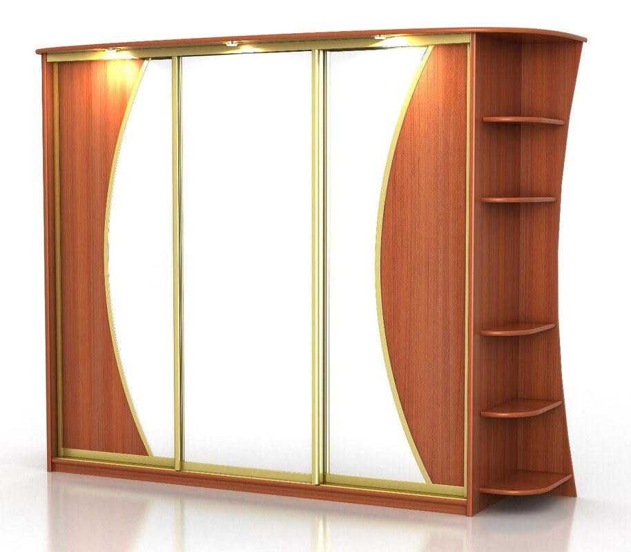 Three-door sliding wardrobes with a mirror