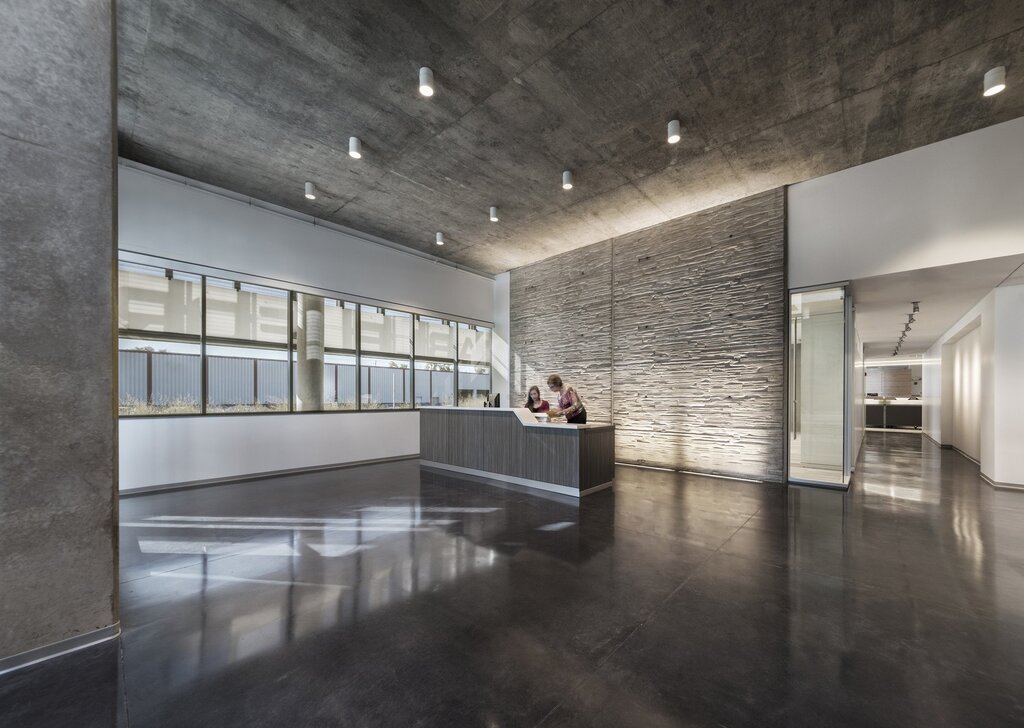 Polished concrete in the interior