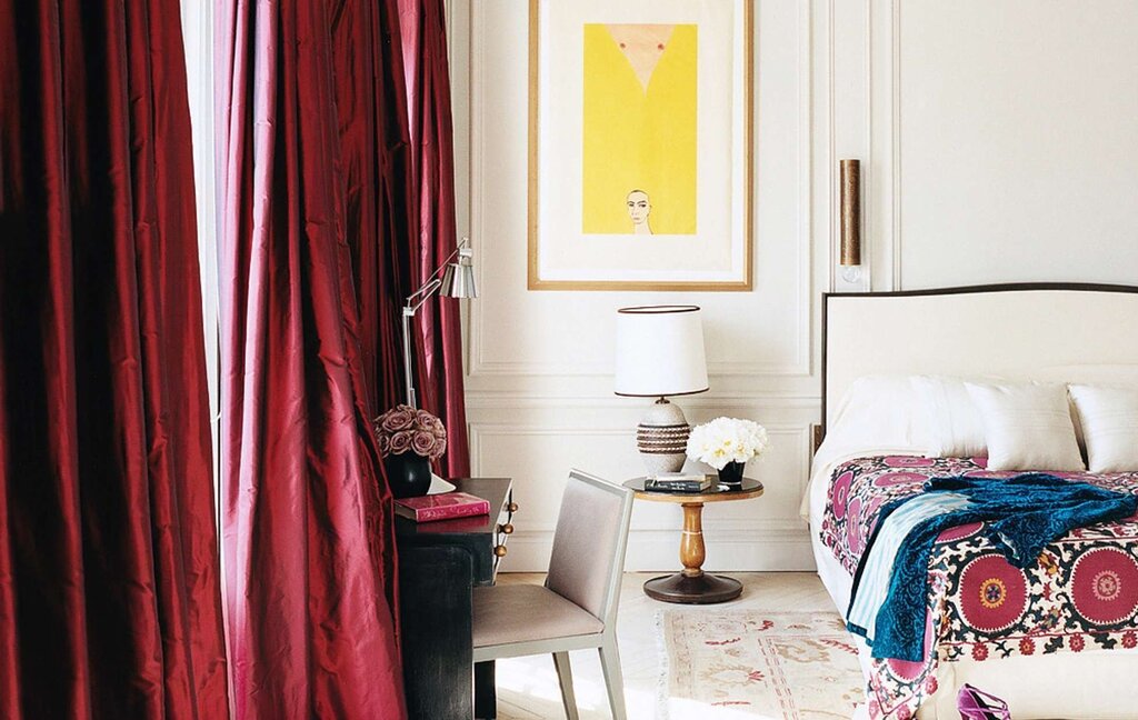 Burgundy curtains