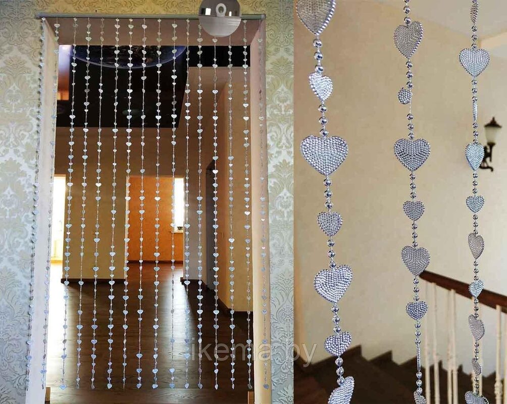 Beaded curtains for a doorway