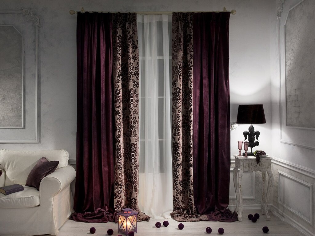 Black velvet curtains