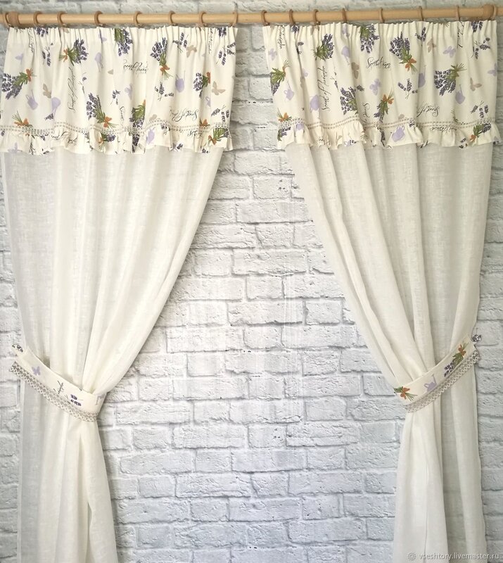 Linen curtains for the kitchen