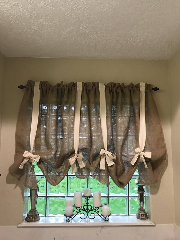 Burlap curtains for the kitchen