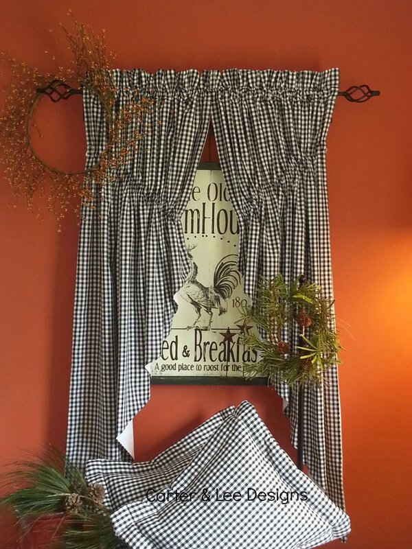 Burlap curtains in the interior