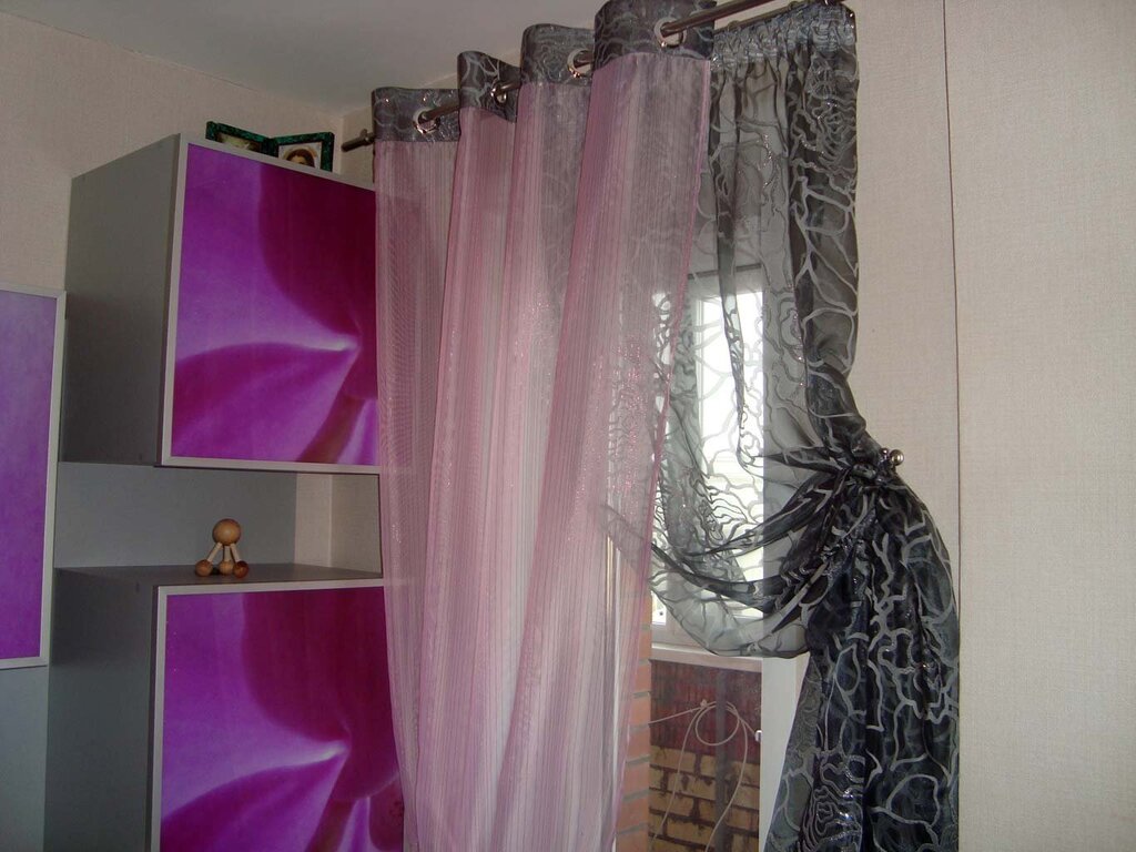 Organza curtains for the kitchen 15 фото