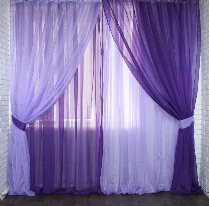 Curtains made of voile in two colors 15 фото