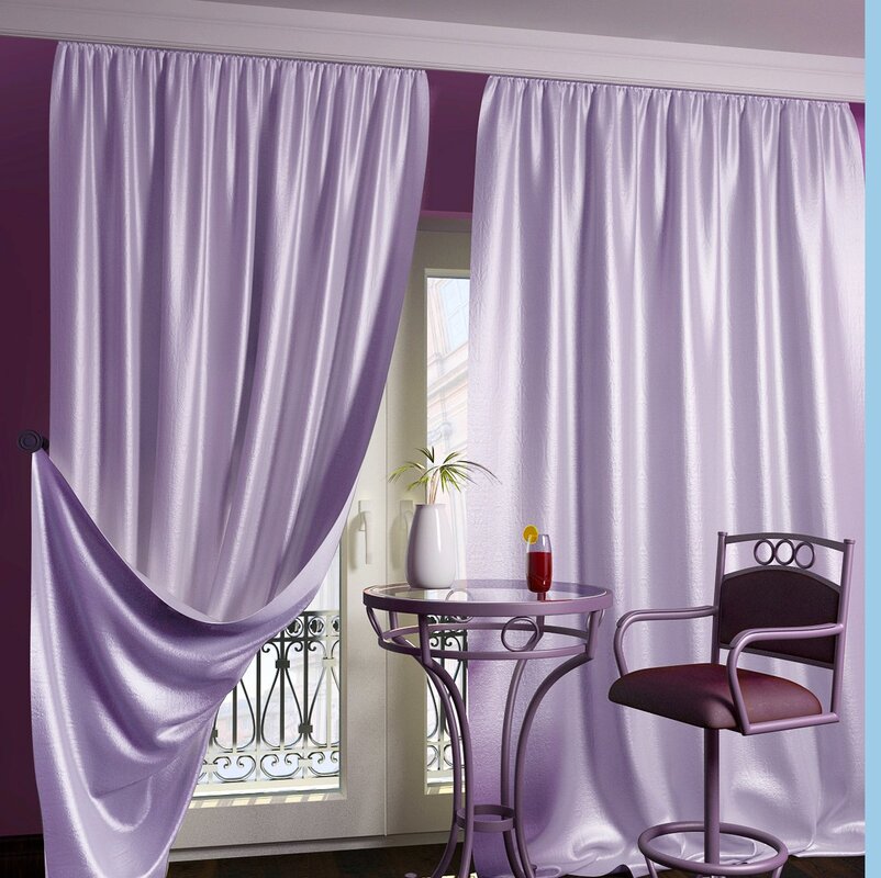 Lavender-colored curtains