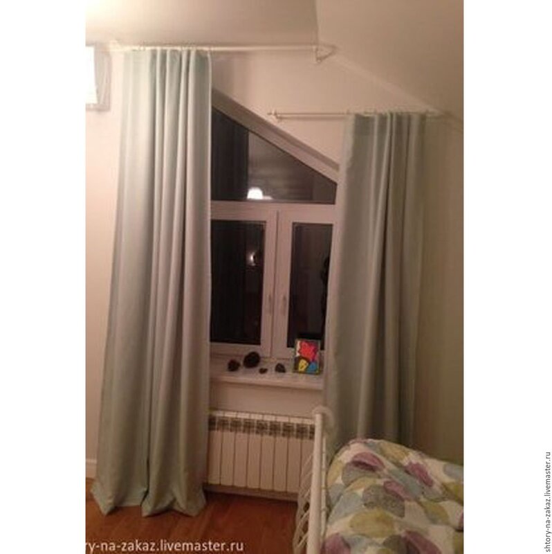 Curtains for slanted windows