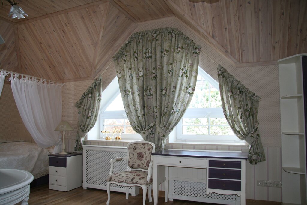 Curtains for slanted windows