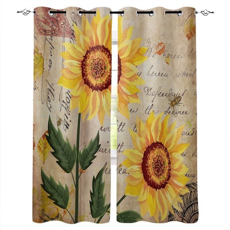 Curtains with sunflowers