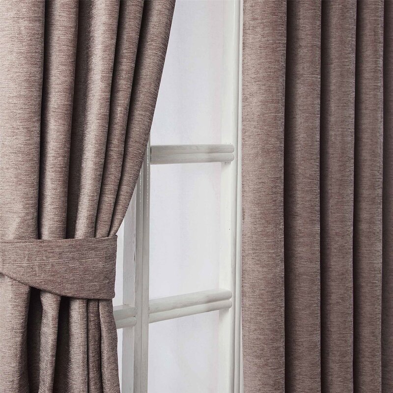 Chenille curtains in the interior