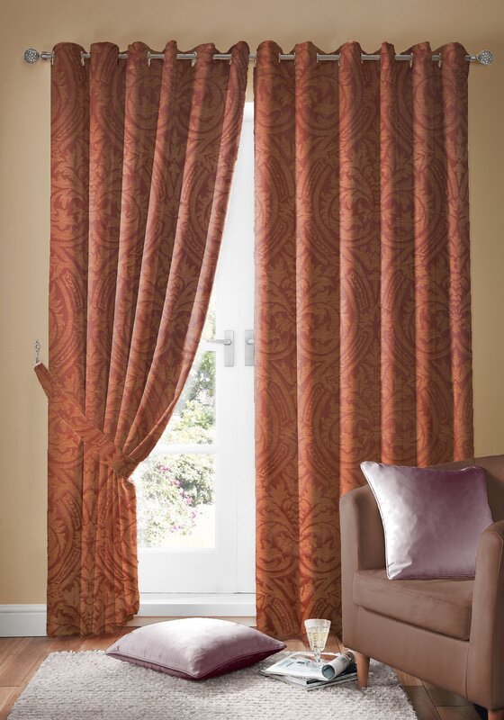 Terracotta-colored curtains