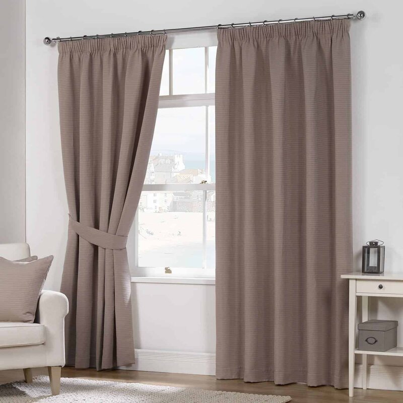 Cocoa-colored curtains